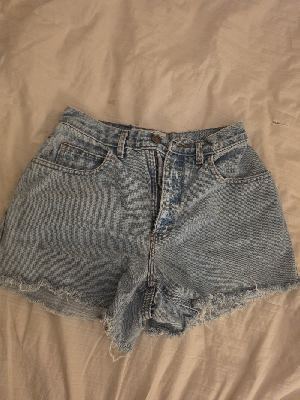 High-Waist Light Blue Denim Shorts